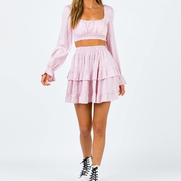 Princess Polly The Susanna Pink Floral Skirt Set - Picture 2 of 5